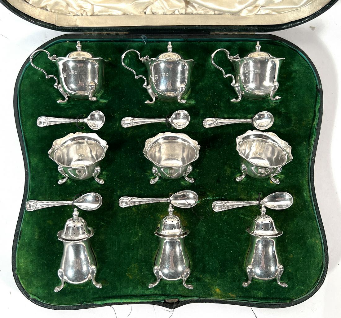 English Sterling Silver Condiment Set In Fitted Case (1 of 7)