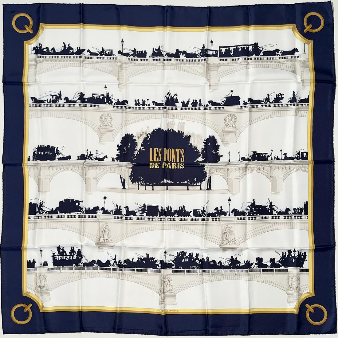 Hermes Silk Scarf  Les Ponts de Paris (1 of 3)