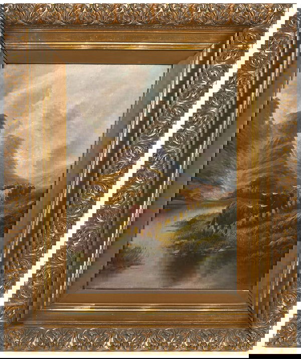 Edward Heaton, Scottish Highland cattle, oil on canvas (1 of 6)