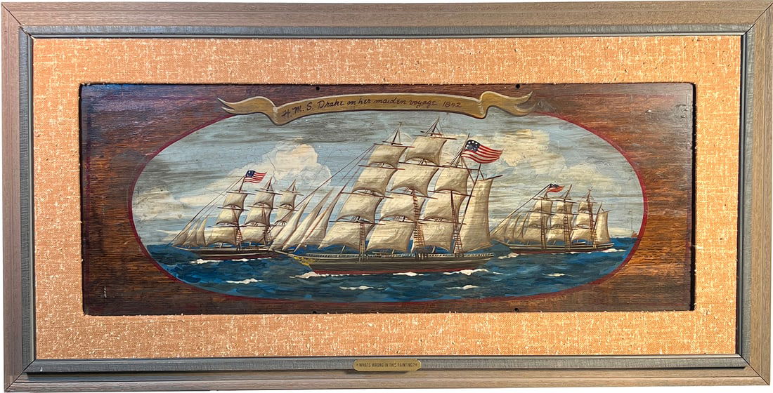 Nancy Whorf Kelly Ship Painting On Wood Panel (1 of 6)