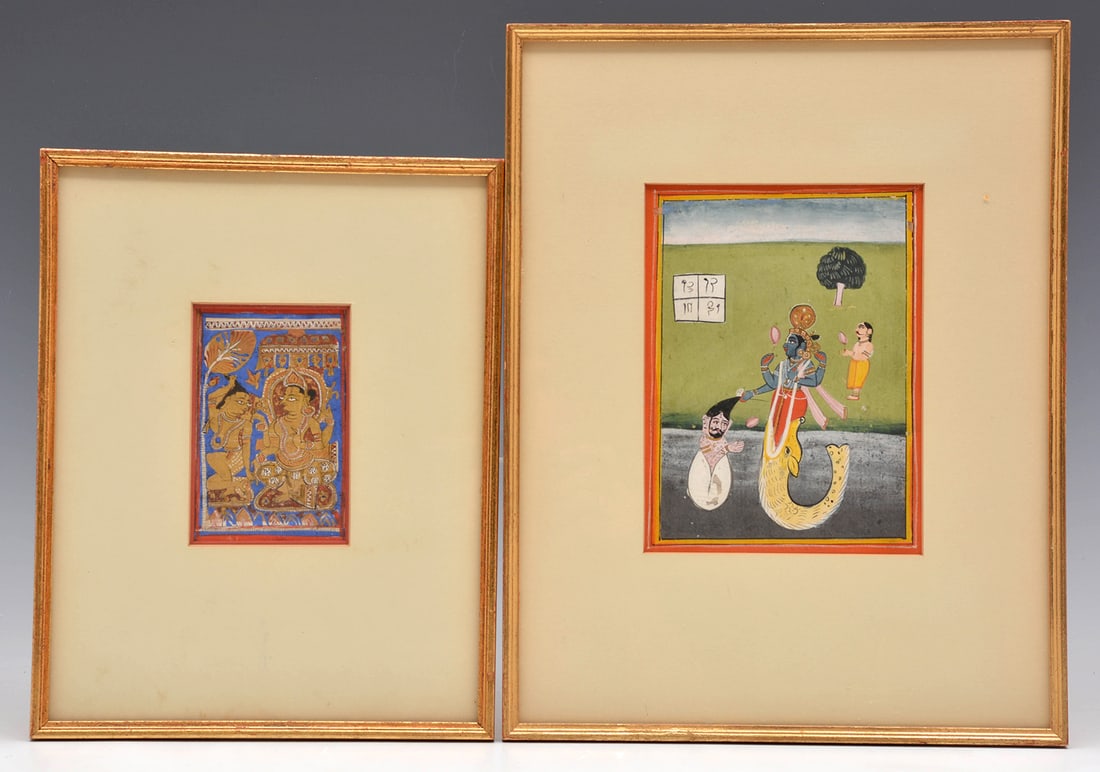 Grouping of 2 Indian Painted Miniatures (1 of 4)