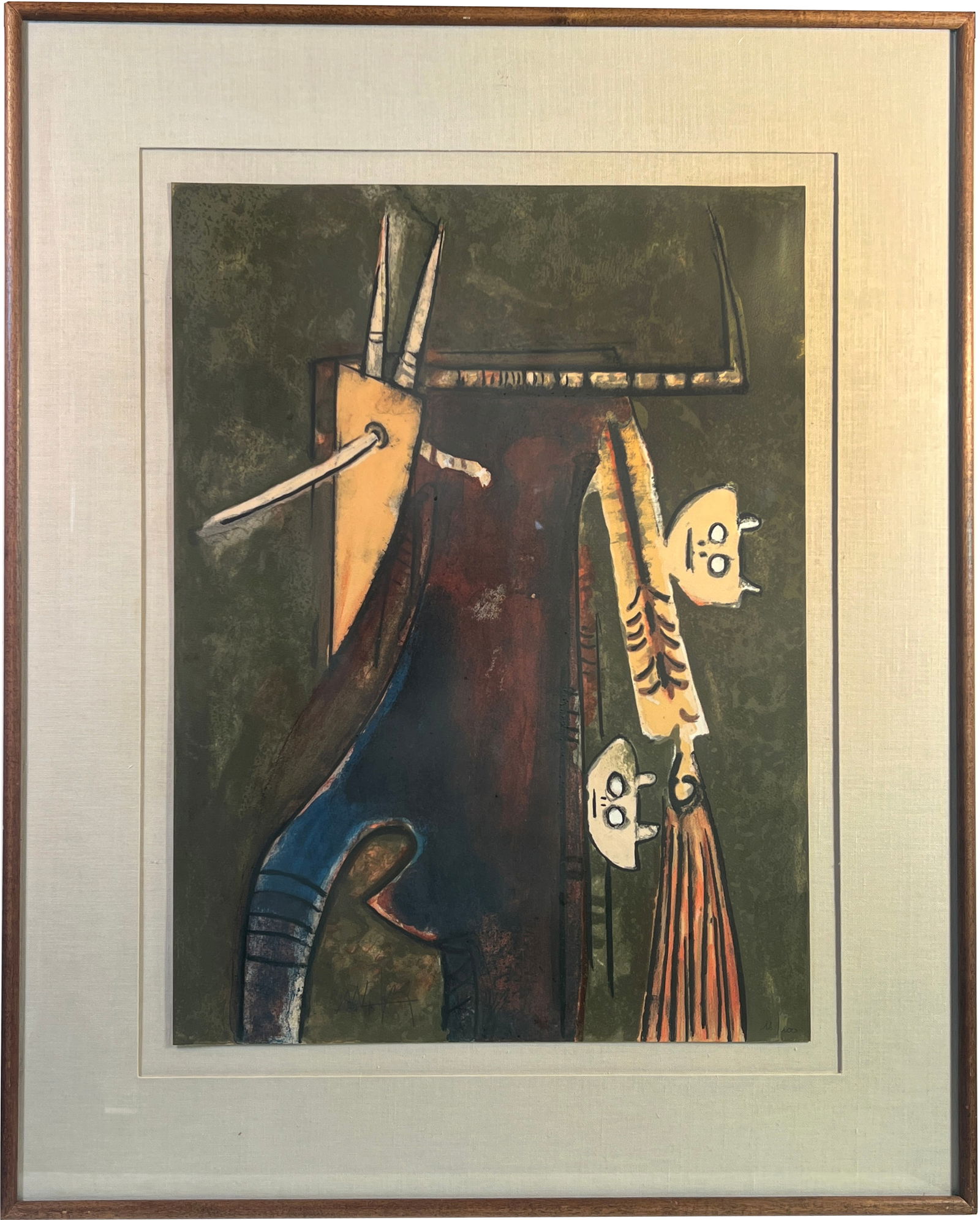 Wifredo Lam (Cuba 1902-France 1982) Signed Lithograph (1 of 8)