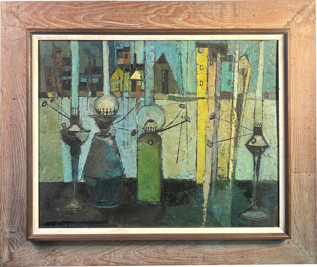 Double Sided Modern Impressionist Oil On Board Still Life (1 of 8)