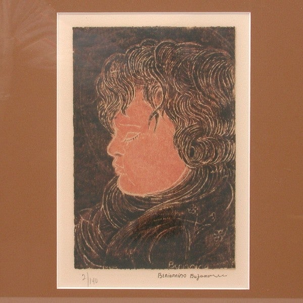 Beniamino Bufano Lithograph, Self Portrait (1 of 1)