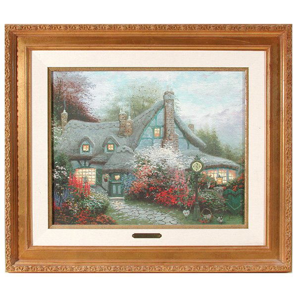 Thomas Kinkade G/P, "Sweetheart Cottage": GALLERY PROOF. Thomas Kinkade, "Sweetheart Cottage", framed gallery proof, signed lower right, numbered "193/200 G/P" lower right, 16" x 20", in very good condition with certificate of limitation and