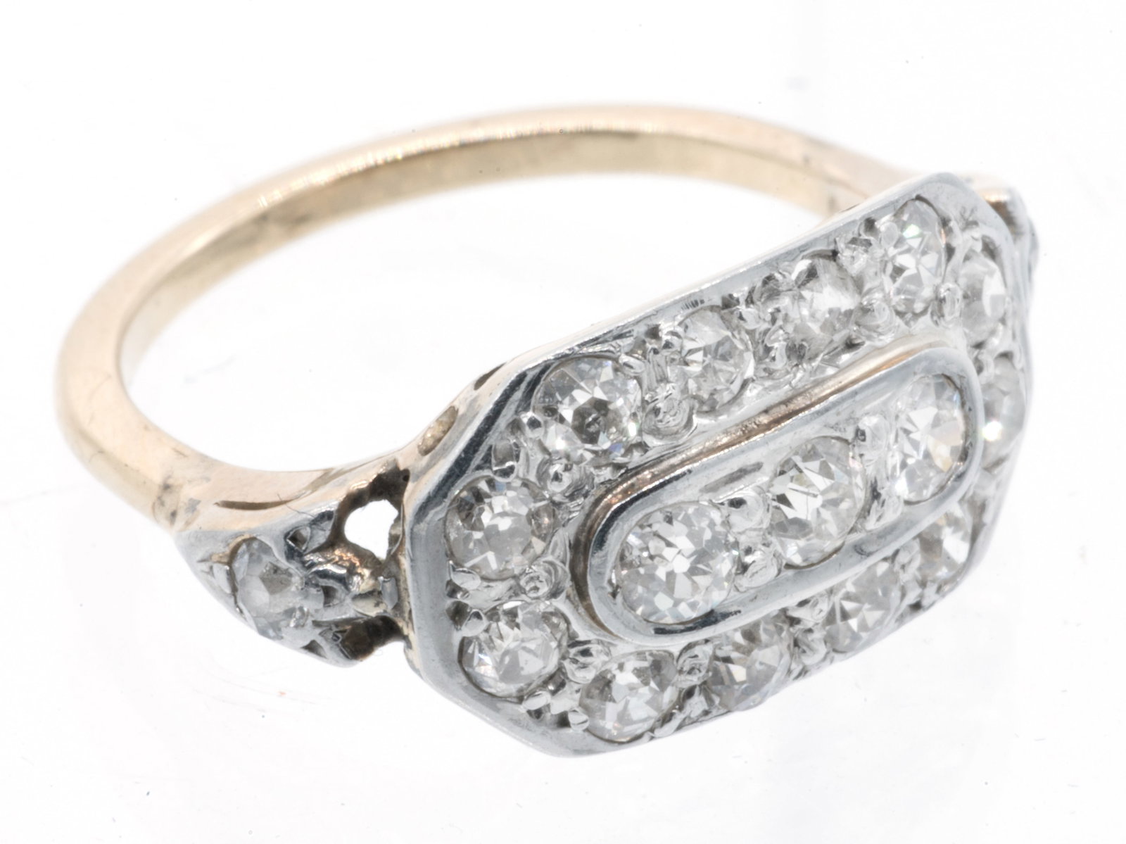Platinum & 14k Yellow Gold Diamond Ring (1 of 4)