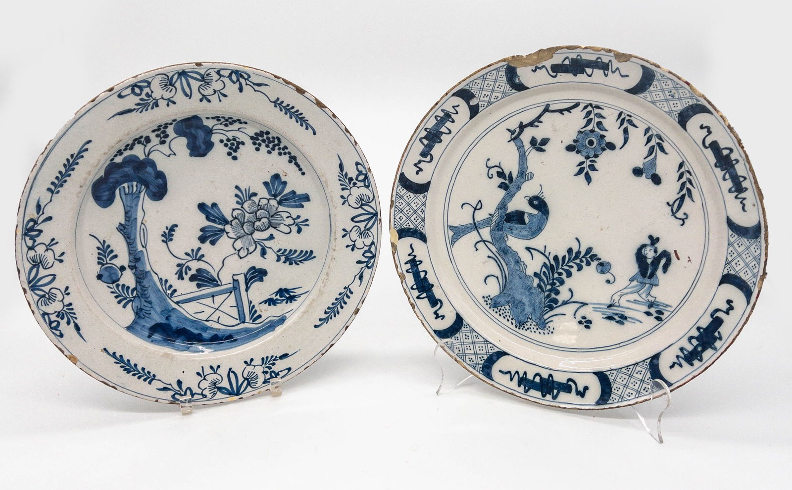 Two 18th C. Delft Blue & White Chargers (1 of 7)
