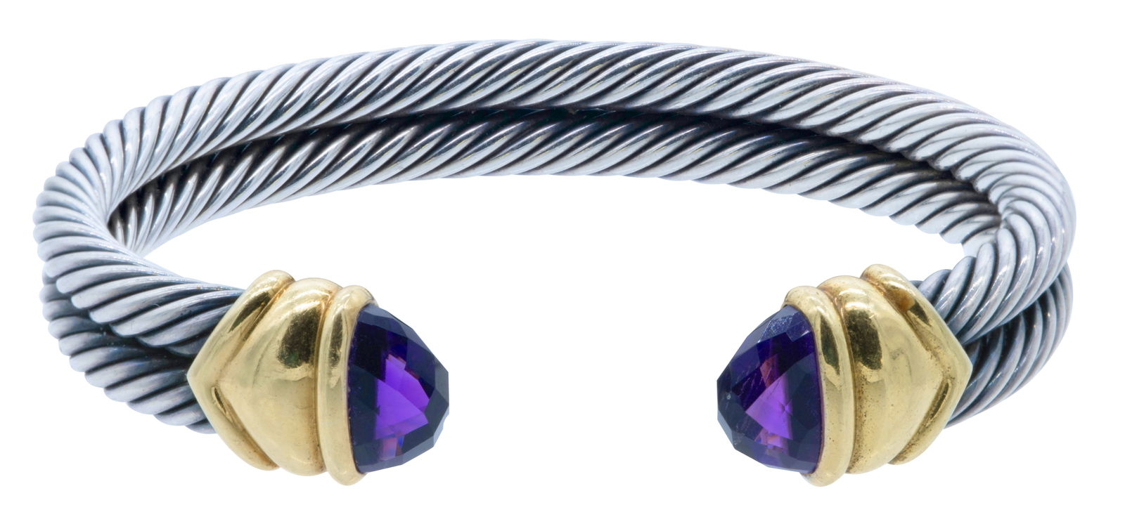 David Yurman Amethyst Cable Cuff Bracelet (1 of 3)