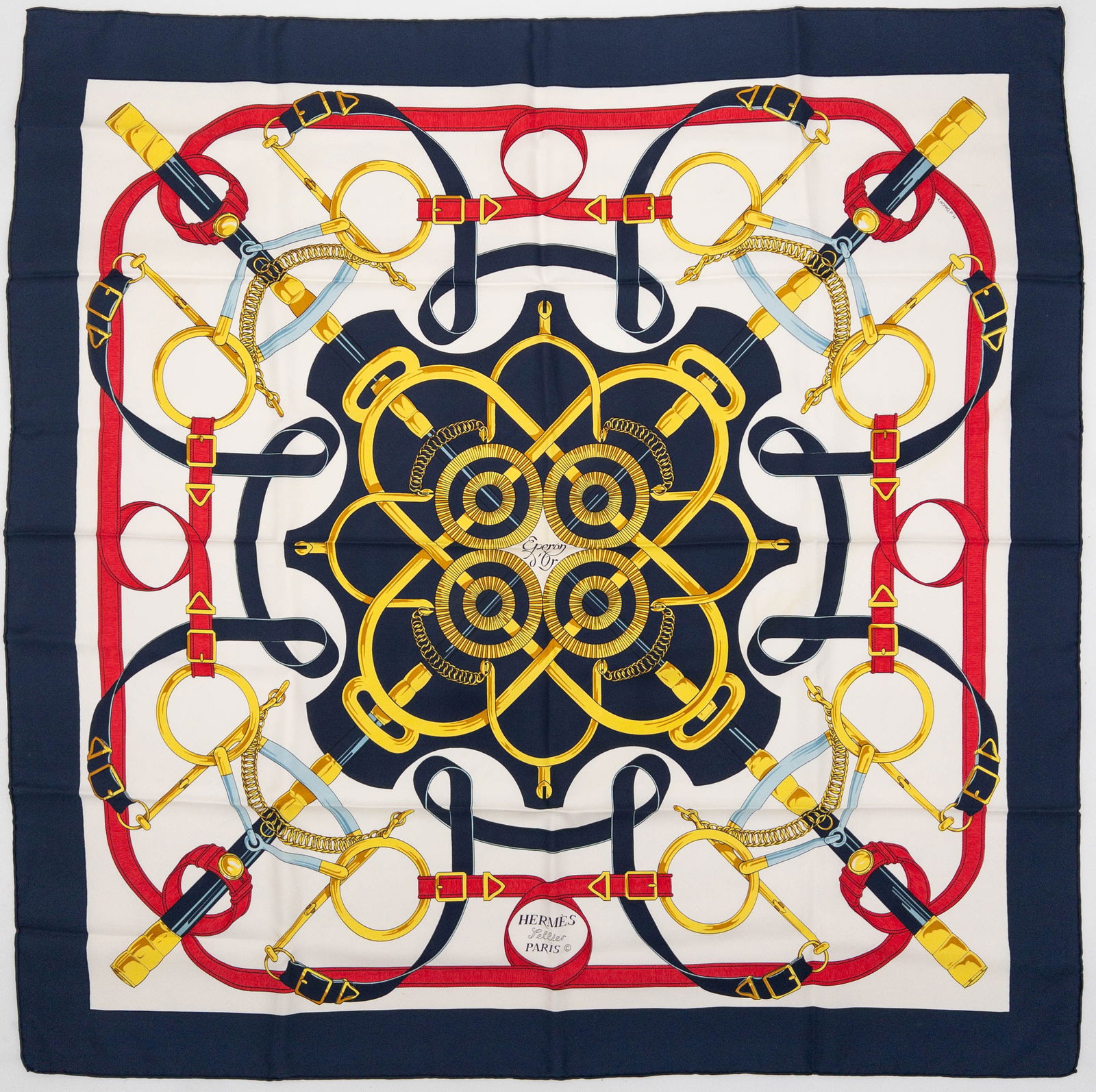 Hermes Scarf "Eperon d'Or" Silk, 90 (1 of 3)