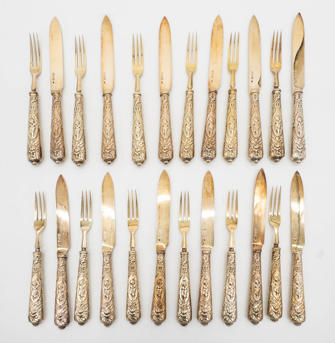 Charlie Jacques London Gilded Sterling Silver Fruit/Dessert Service (1 of 9)