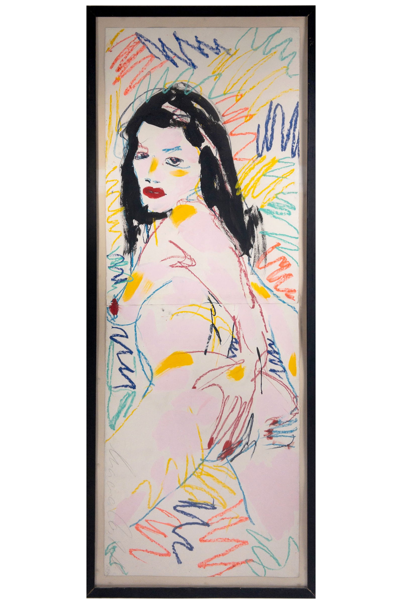 Luciano Castelli, Cleopatra, Oil & Crayon on Paper (1 of 9)