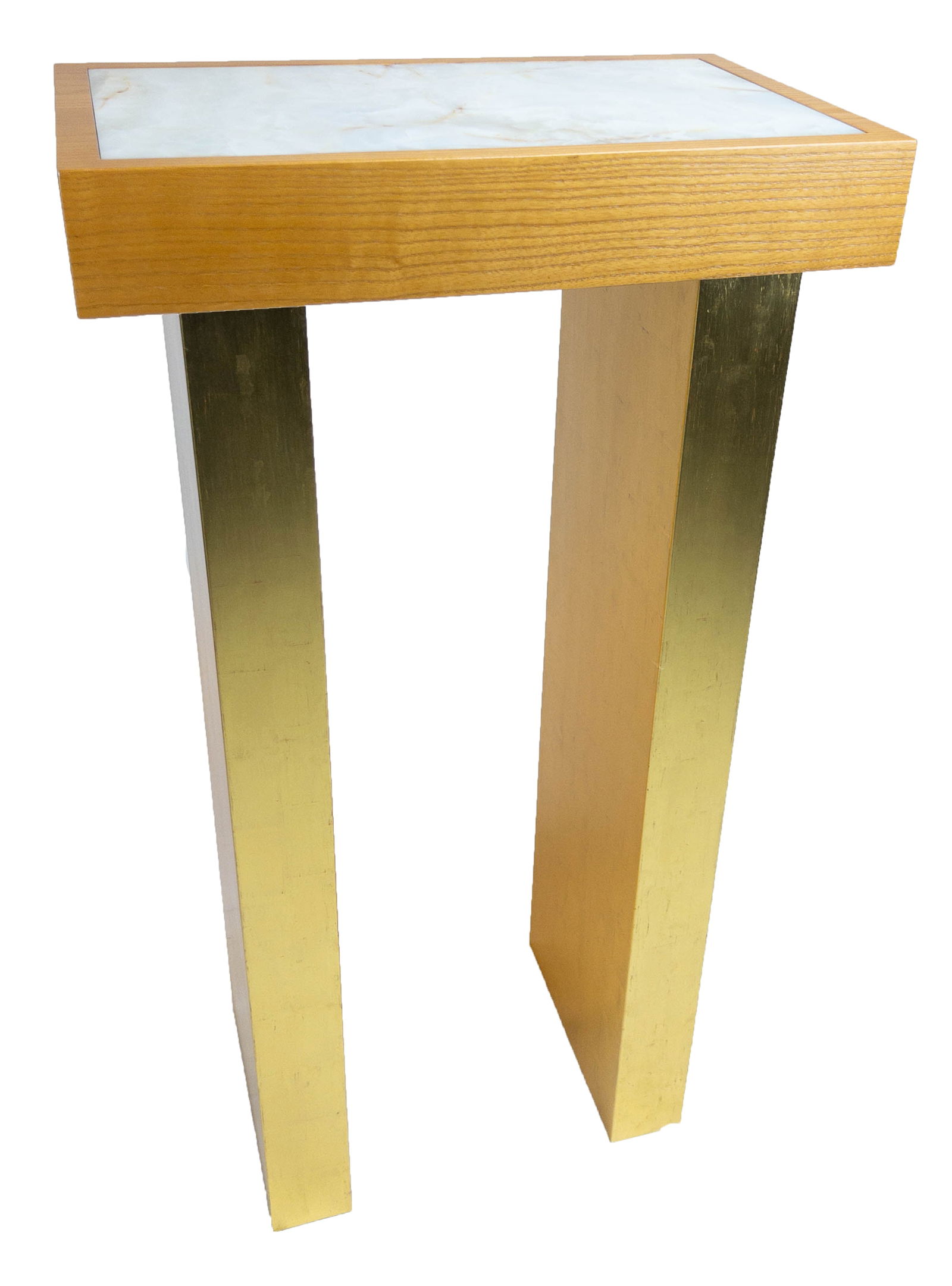 Hutchinson Design Marble and Gilt Leaf Custom Stand (1 of 3)