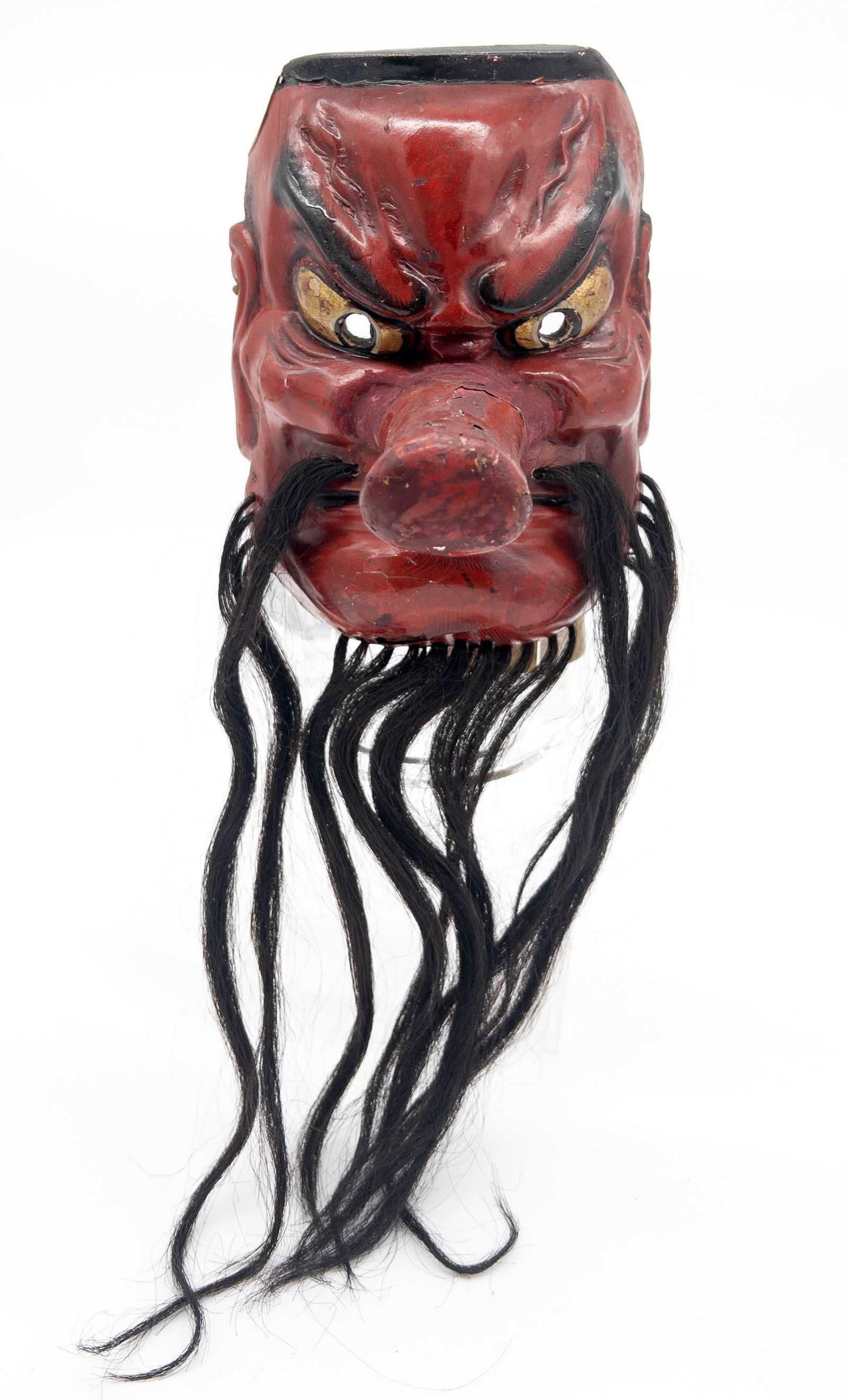 Japanese Carved wood Noh Mask. Tengu (1 of 6)