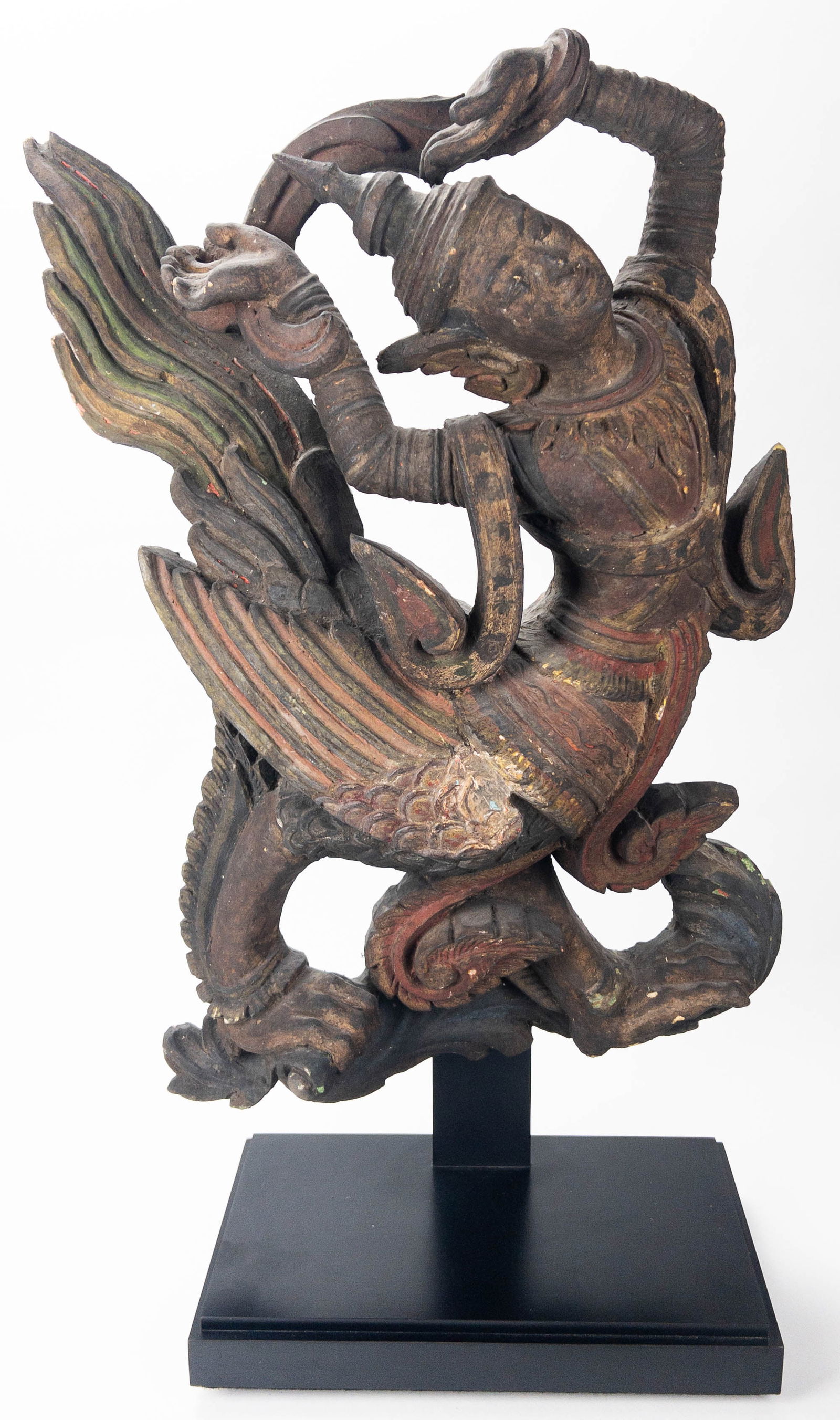Carved Teak Figure of a Kinnara, Burma (1 of 7)