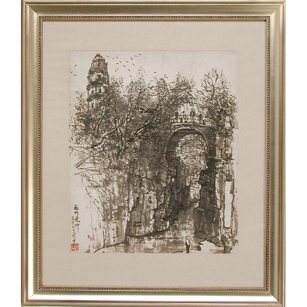 Chinese Painting, attributed to Li Keran: PAINTING. Chinese painting, attributed to Li Keran, 23" x 15.5".