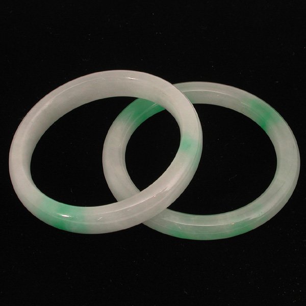 Two Chinese Jadeite Bangles (2)