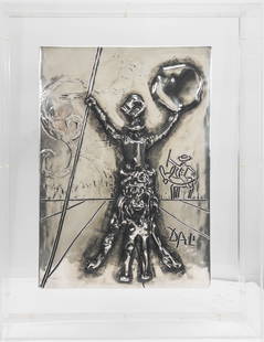 Salvador Dali "Don Quixote" Metal Bas Relief Sculpture: Salvador Dali "Don Quixote" Metal Bas Relief Sculpture in silver patina. Signed and numbered 118/175. Plexiglass shadow box measures appx 34 1/2" tall x 27" wide x 5" deep. Sculpture alone measures