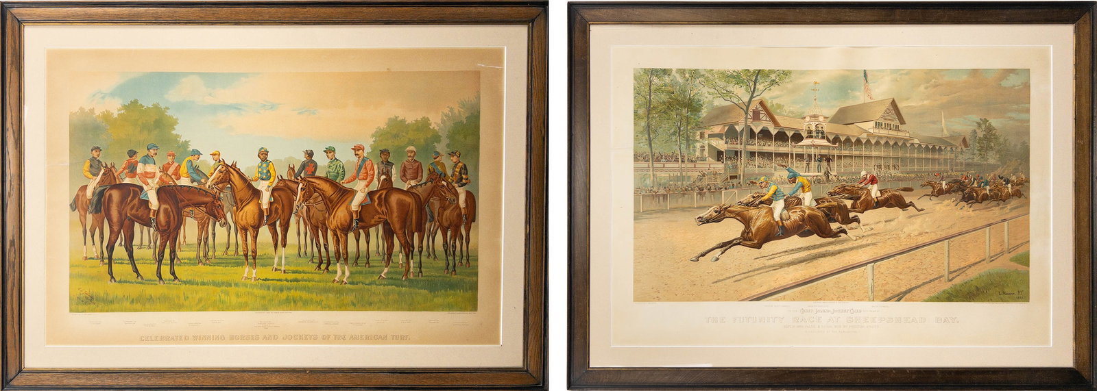 Two Large Currier & Ives Horse Racing Lithographs (1 of 7)