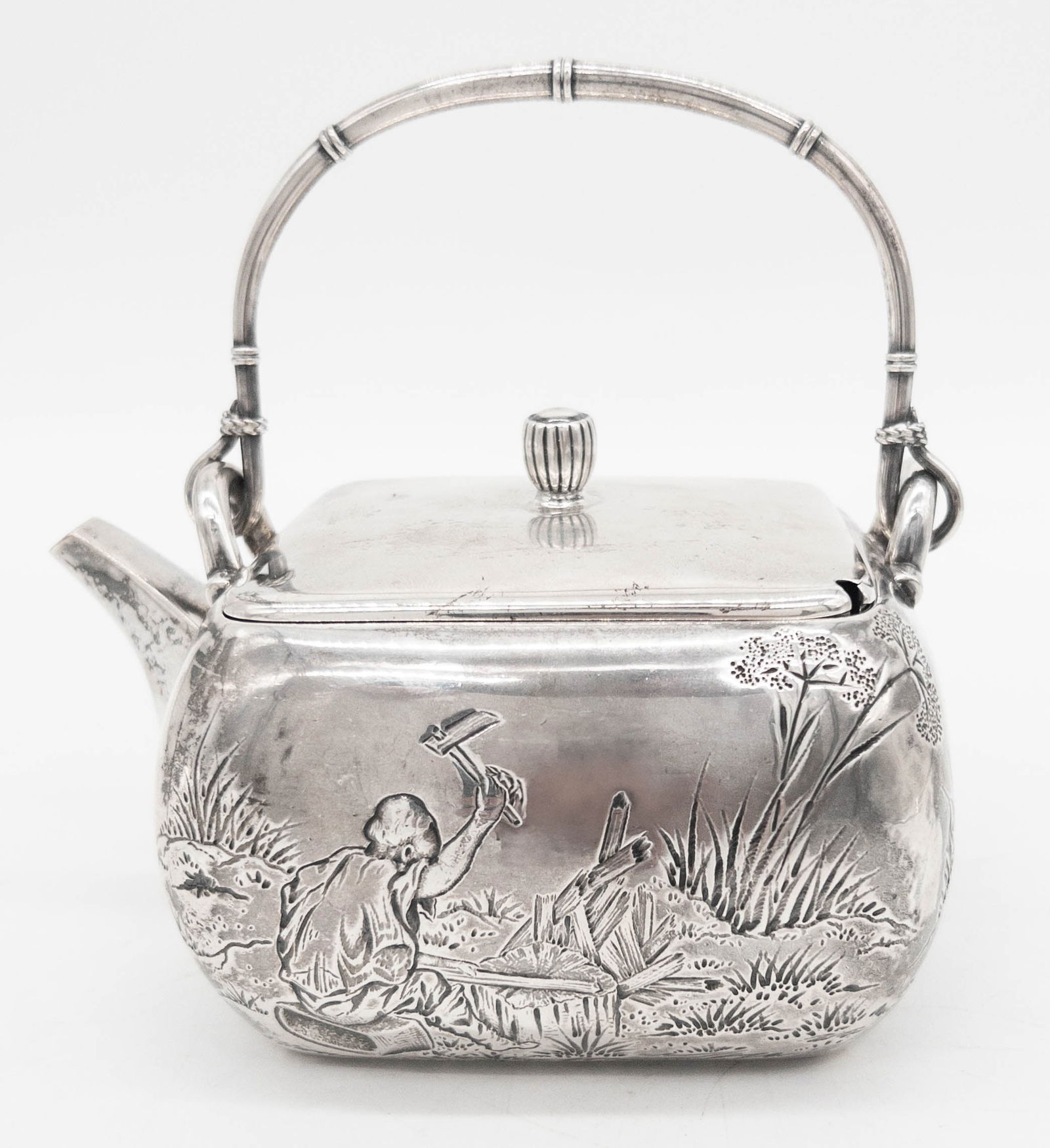 Gorham Sterling Silver Chinese Bamboo Aesthetic Teapot (1 of 9)