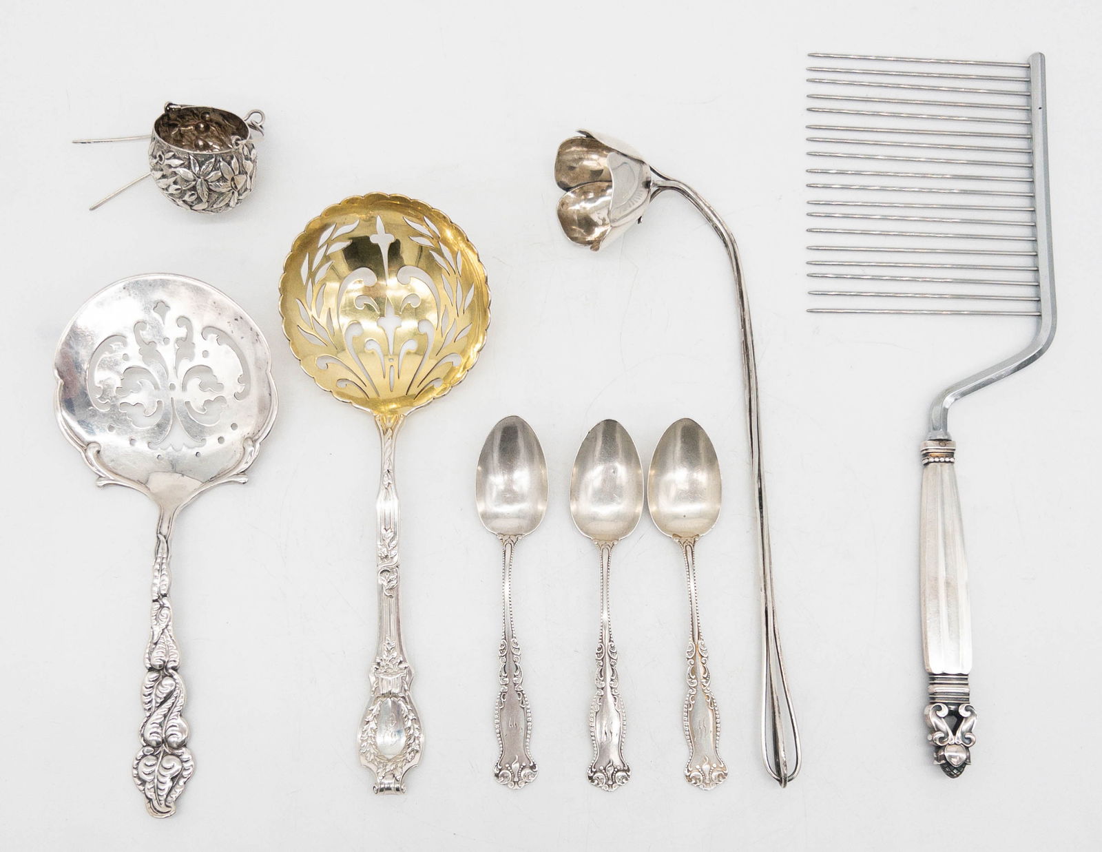 8pc Misc. Sterling Silver Group, Georg Jensen, Kirk, Etc. (1 of 6)