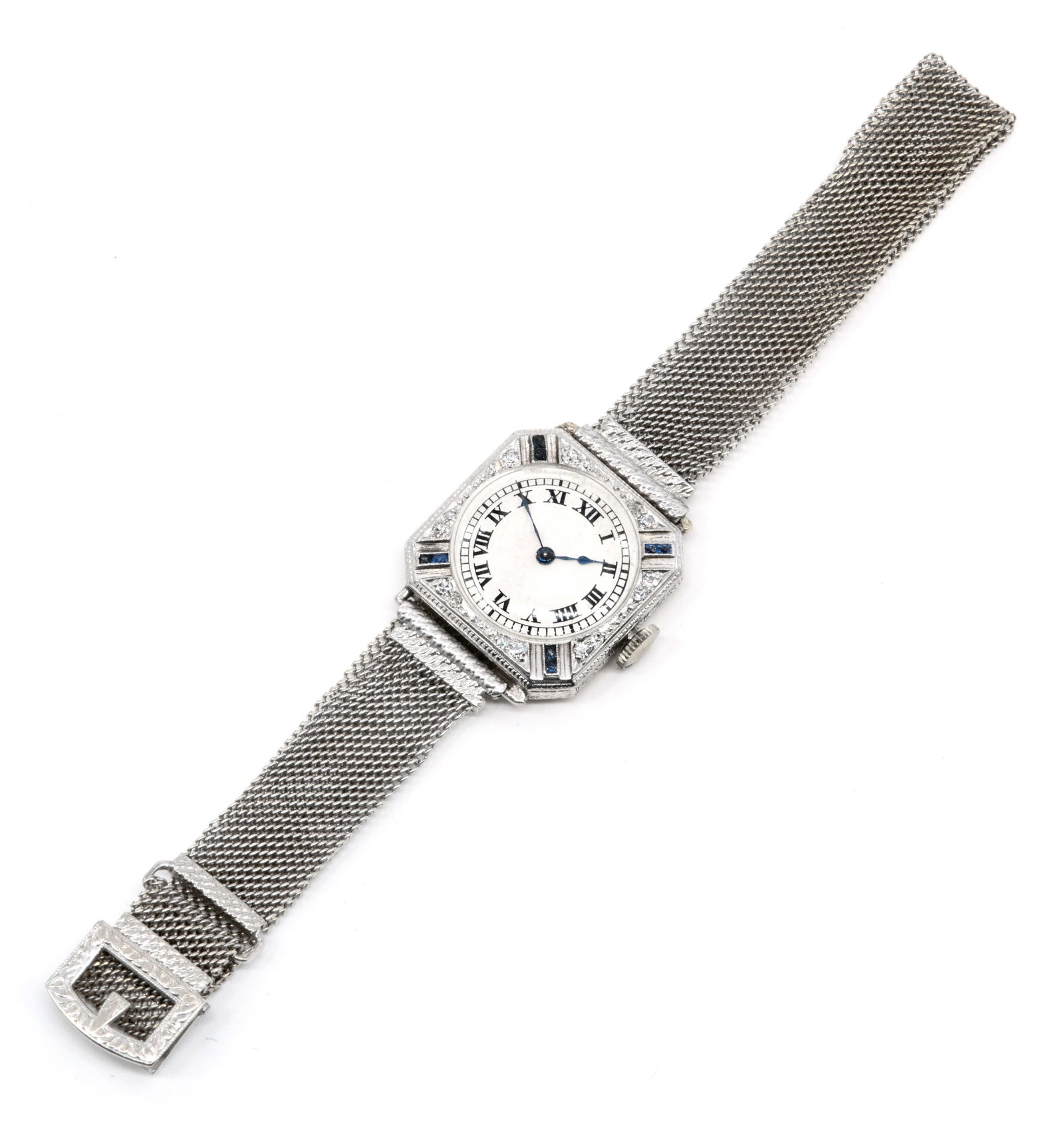 14k White Gold Ladies Waltham Wrist Watch w/ Diamonds (1 of 5)