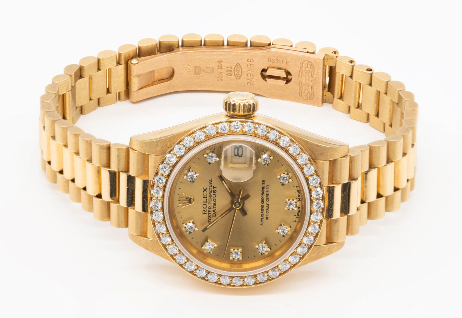18k Gold Rolex Ladies President Datejust with Diamond Bezel (1 of 4)