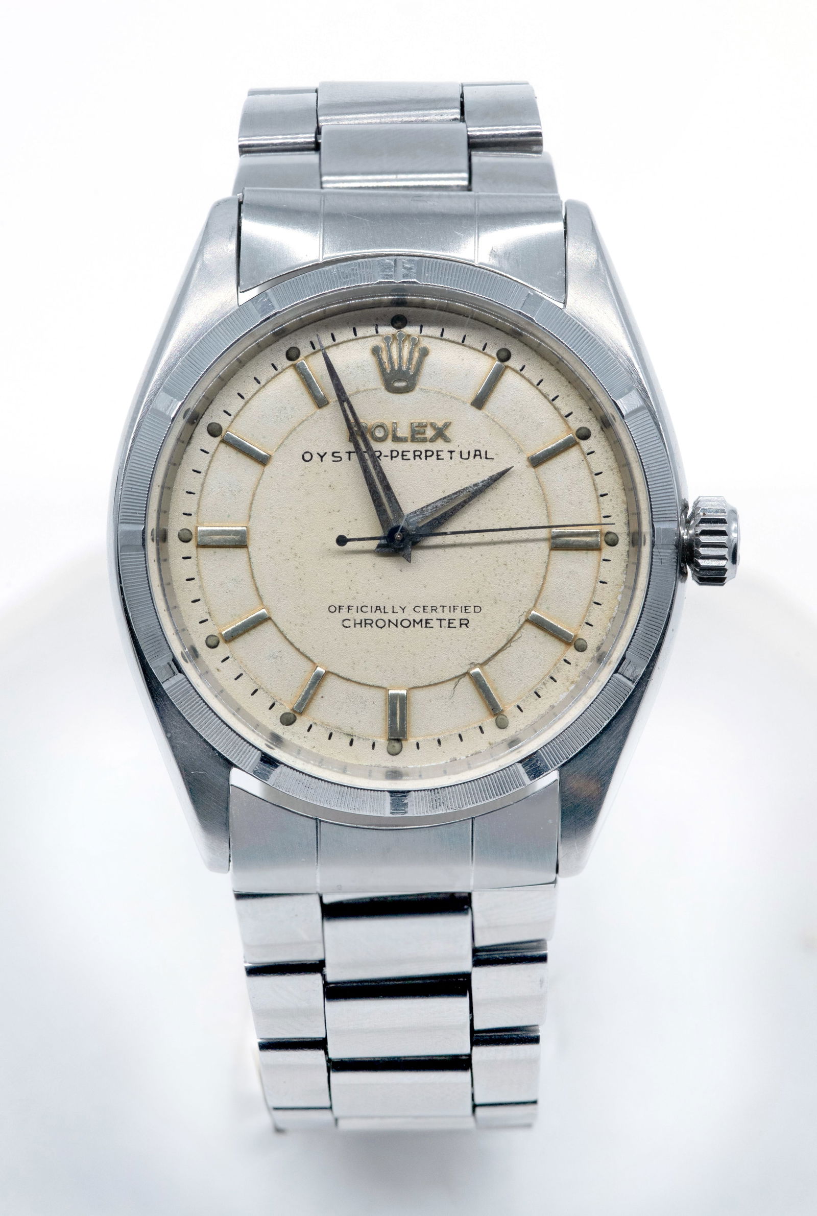 Vintage Men's Rolex Stainless Steel Oyster Perpetual Chronometer: Vintage Men's Rolex Stainless Steel Oyster Perpetual Chronometer. 34mm case. Likely reference 6569. Just serviced, running well.