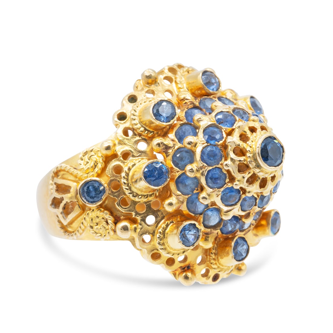 22k Yellow Gold Sapphire Indian Princess Ring (1 of 4)