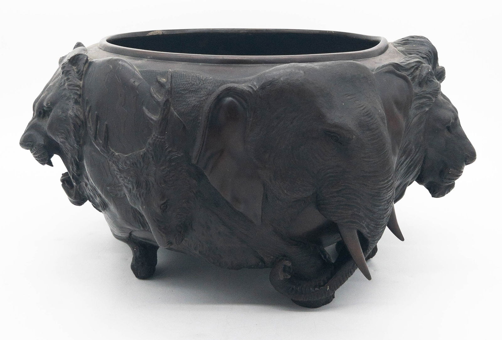 Genryusai Seiya Japanese Bronze Jardiniere Bowl (1 of 9)