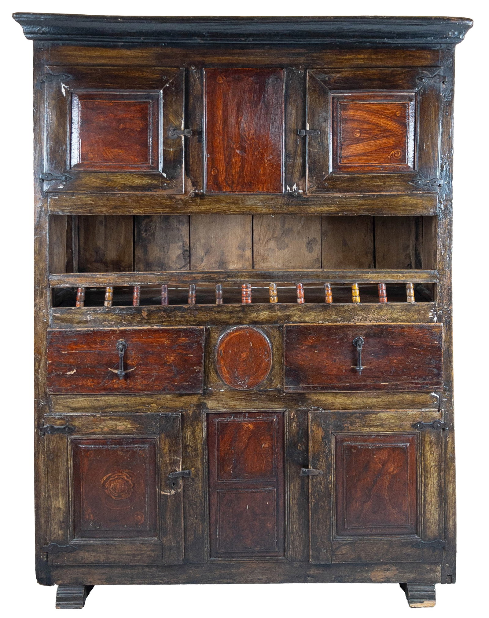 Rustic Walnut Cabinet a Deux Corps (1 of 3)