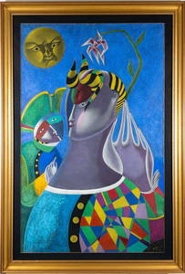 Mihail Chemiakin Pastel, Portrait of Nijinsky, 1990