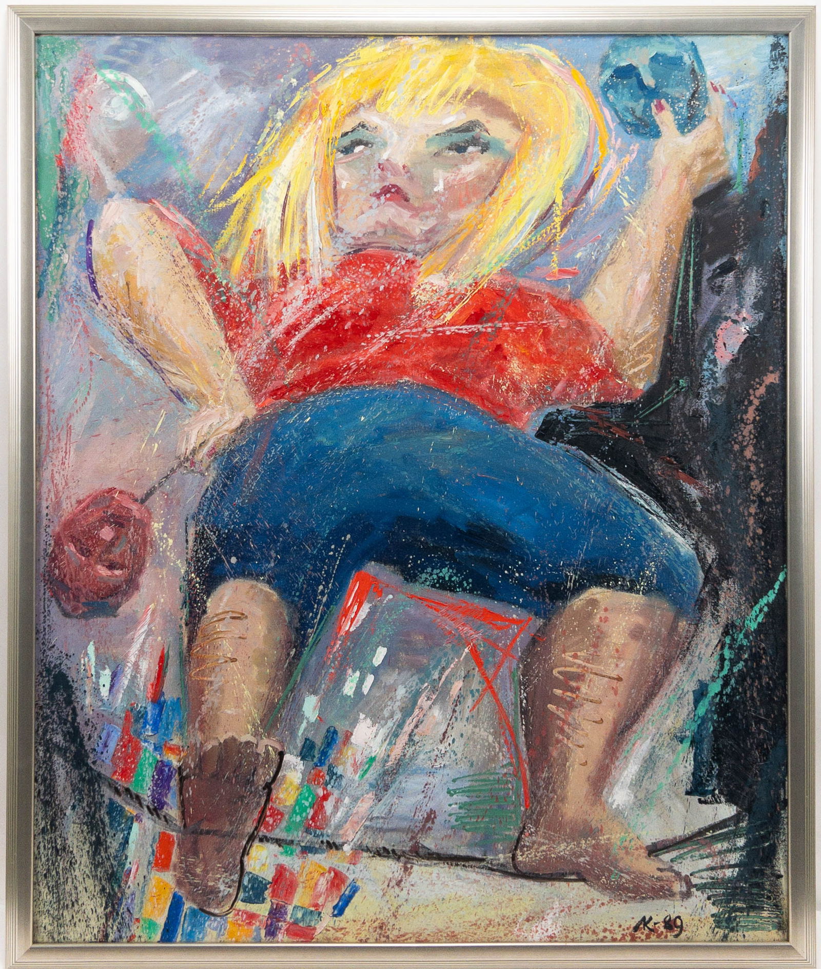 Lev Kropivnitsky "Circus-II" Oil On Canvas Painting (1 of 8)