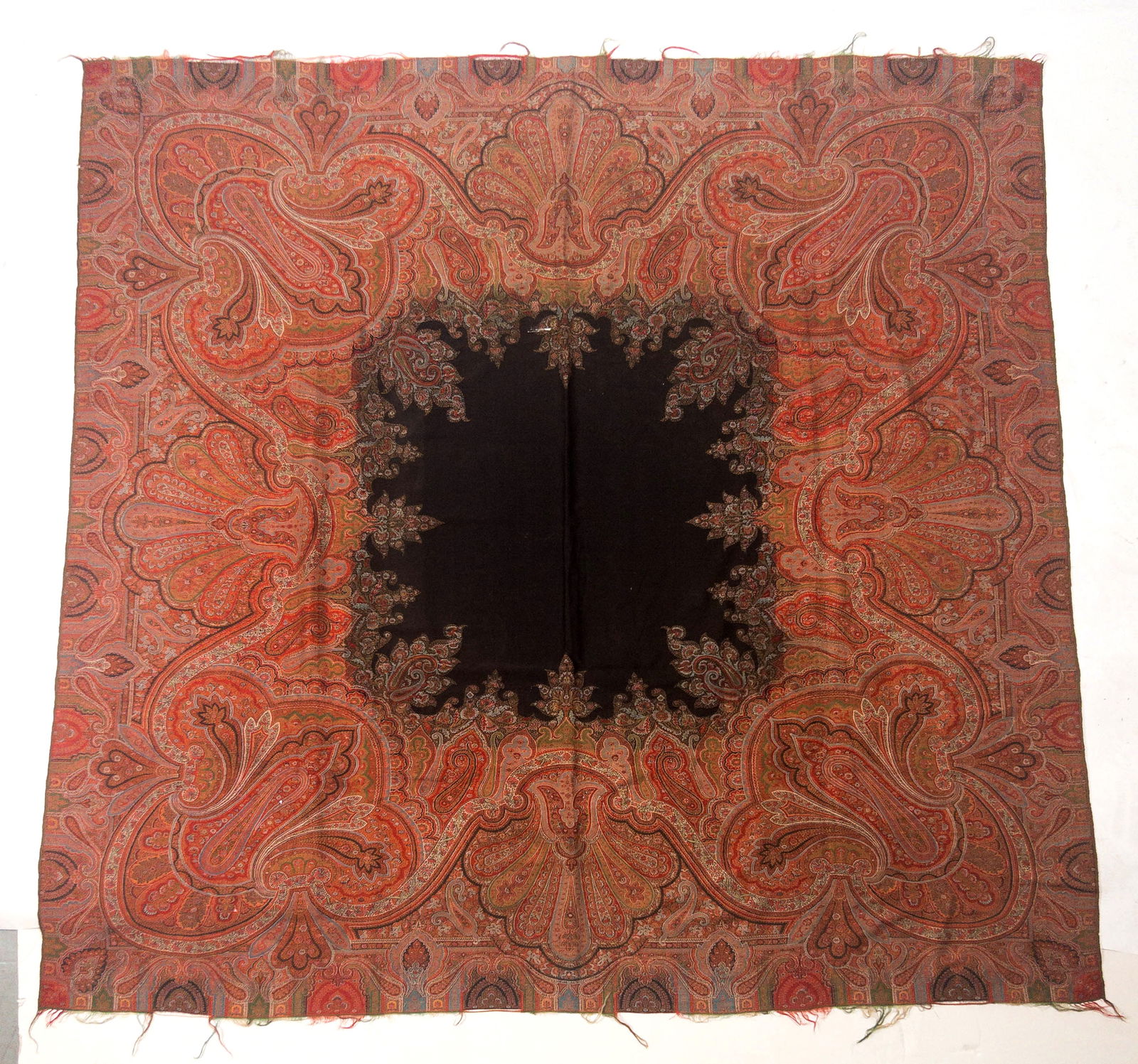 19th C. Paisley Shawl, 67" x 69" (1 of 6)