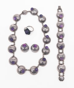 Niels Erik Sterling Silver & Amethyst Jewelry Suite