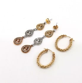 Two (2) 14k Gold Earring Sets
