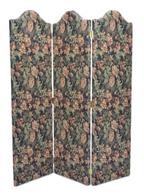 Three panel upholstered screen, 82" tall