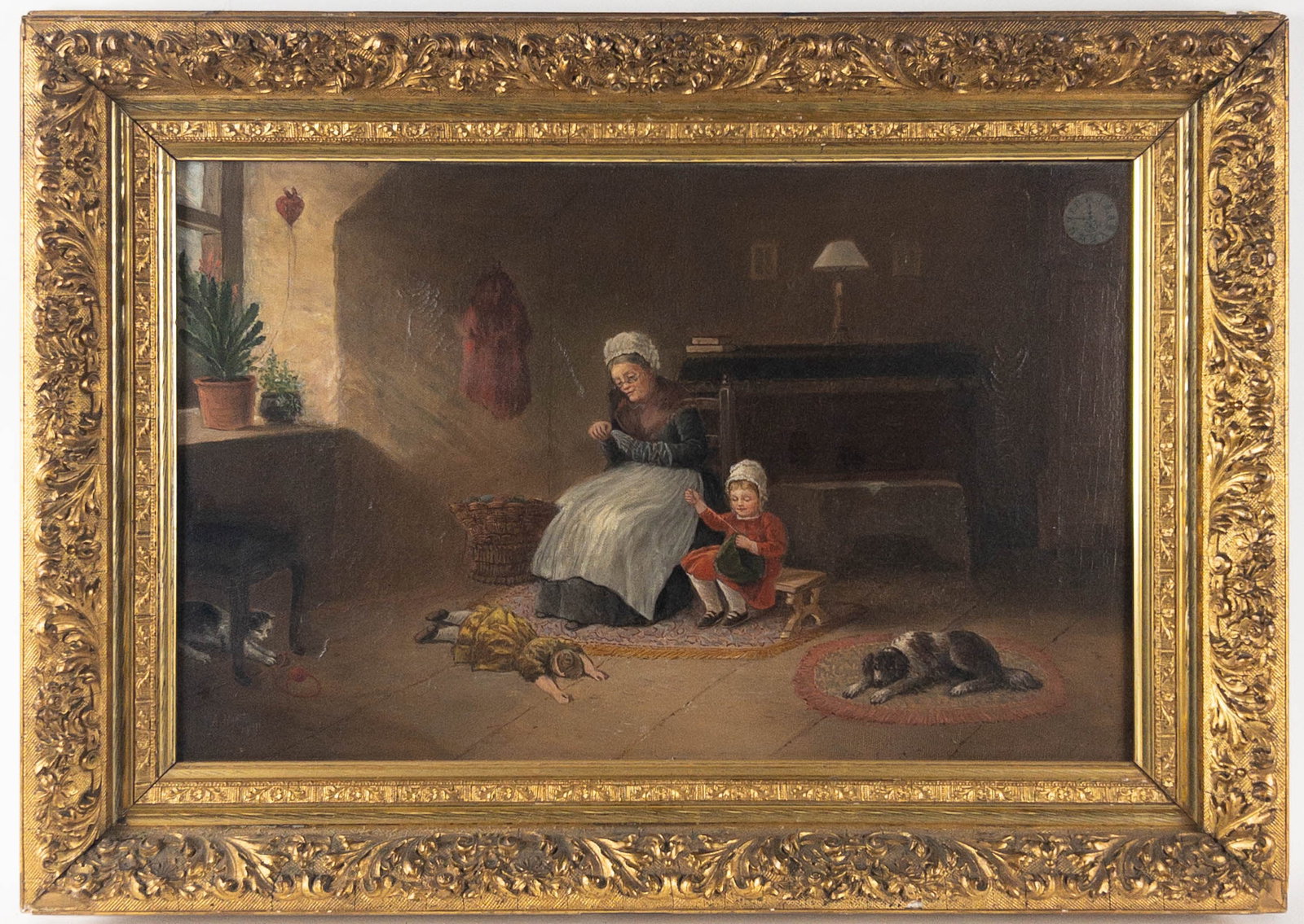 A. Hart, Continental Interior Scene, Oil on Canvas (1 of 7)