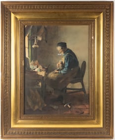 Cobbler Print Heightened With Watercolor On Paper