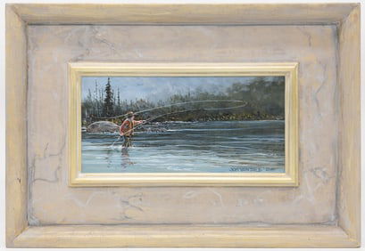 Jon Van Zyle, "Lefty", oil on board, signed lower right.