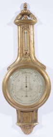 French style aneroid barometer and thermometer