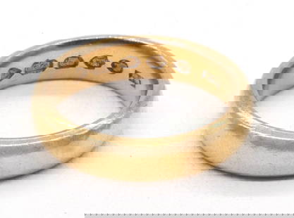 English 22k Gold Ring: English 22k Gold Ring. Marked with English hallmarks inside as shown. Weighs appx 7.3 grams. Appx size 5 3/4.