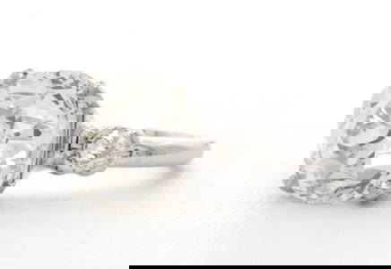 4.10 ct Old Mine Cut Diamond Solitaire Ring w/ GIA