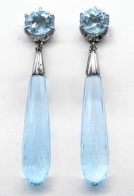Pair of Aquamarine Dangle Earrings