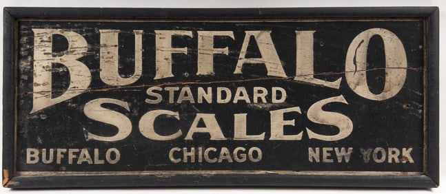 Buffalo Standard Scales, Buffalo, Chicago, New York Wood Sign