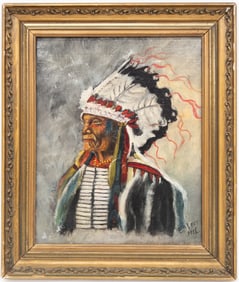 E.A. Levy, Indian Chief, oil/canvas, 1901.