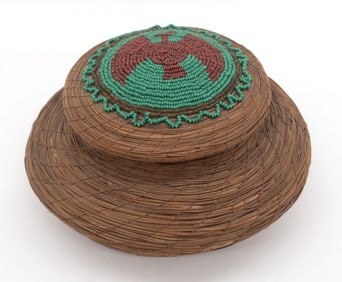 Choctaw Descendant Sherry Collins Pine Needle Thunderbird Basket