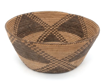Native American Geometric Woven Basket