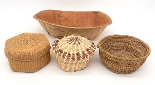 Group of 4 Native American Baskets