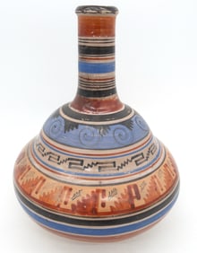 Mexican Folk Art Pottery Vase
