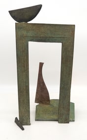 Modern Three Dimensional Bronze Sculpture "The Doorway"
